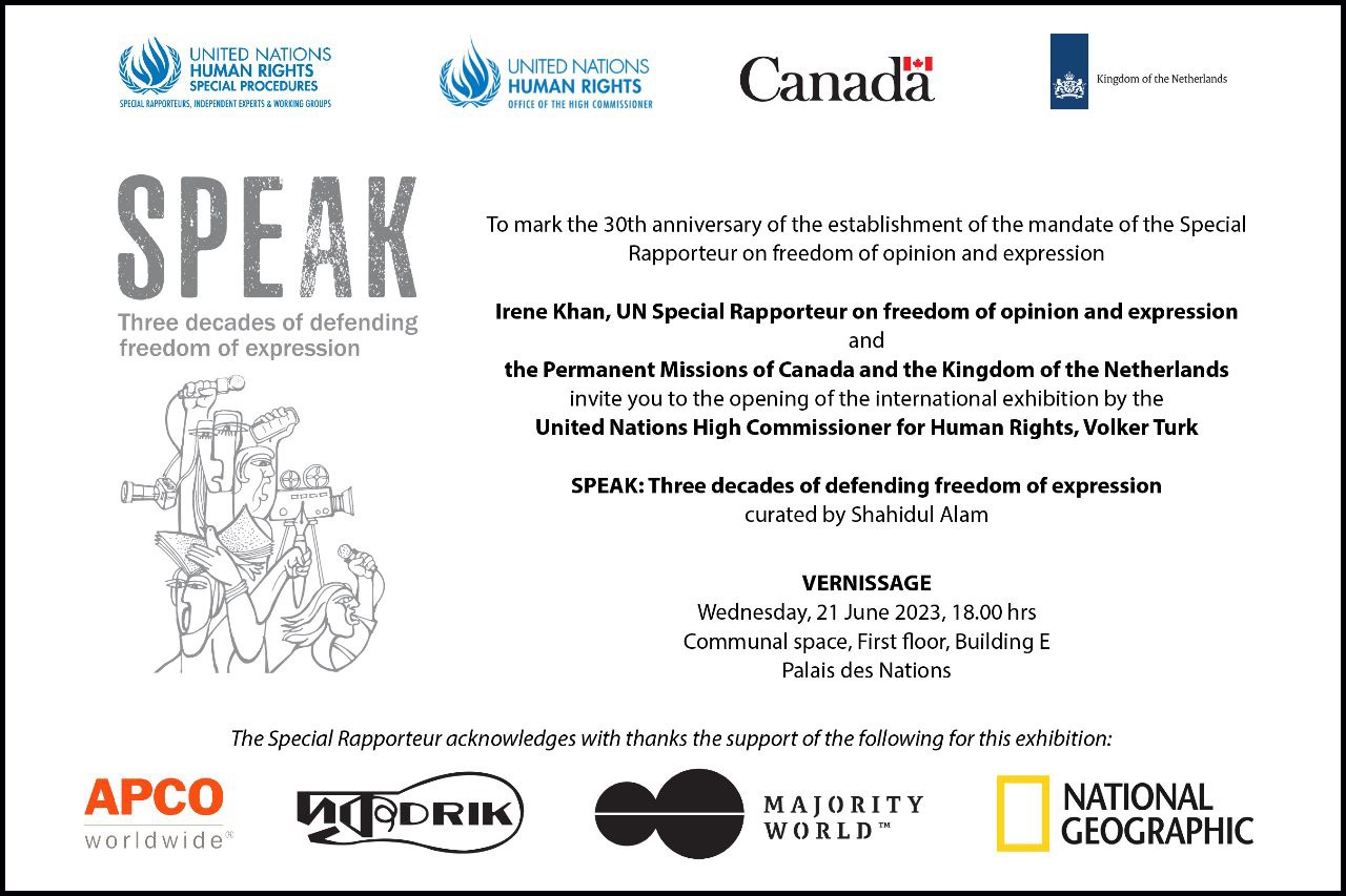 SPEAK: Three decades of defending freedom of expression curated by Shahidul Alam