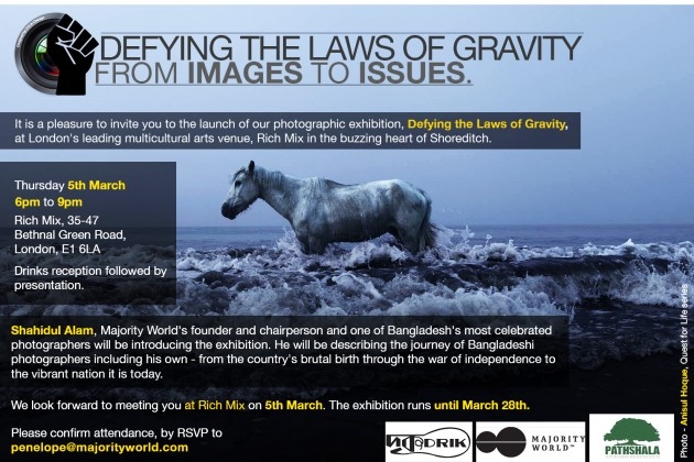 Photography exhibition “Defying the Laws of Gravity” at London’s leading multicultural arts venue, Rick Mix